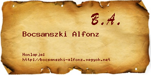 Bocsanszki Alfonz névjegykártya